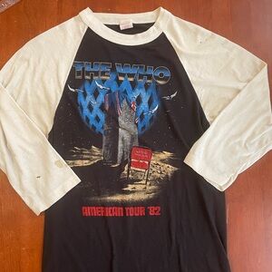Vtg The Who 1982 North America Ragland Style Tour Shirt Size Medium